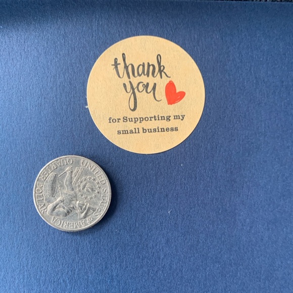 Thank You Sticker Labels 500 labels on roll. Kraft 1.5”x1.5” Round Label NWT - Picture 2 of 4